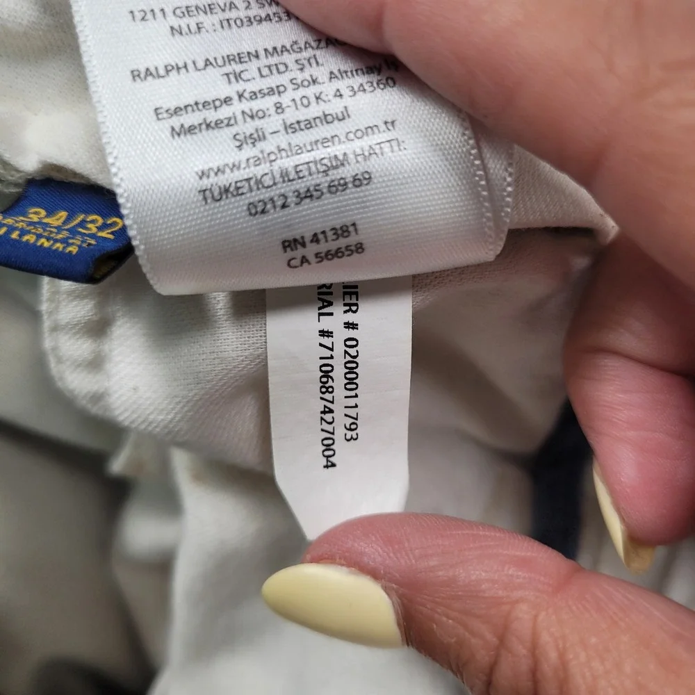 Polo Ralph Lauren Mens 34x32 Tan Classic‎ Fit Chino Pants Khaki Cotton